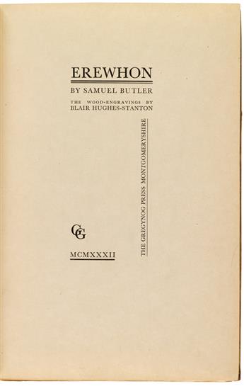 (GREGYNOG PRESS.) Butler, Samuel. Erewhon.